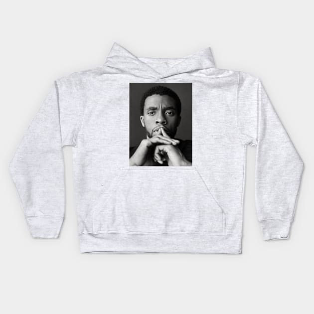 Chadwick Boseman, Wakanda forever Kids Hoodie by AbromsonStore